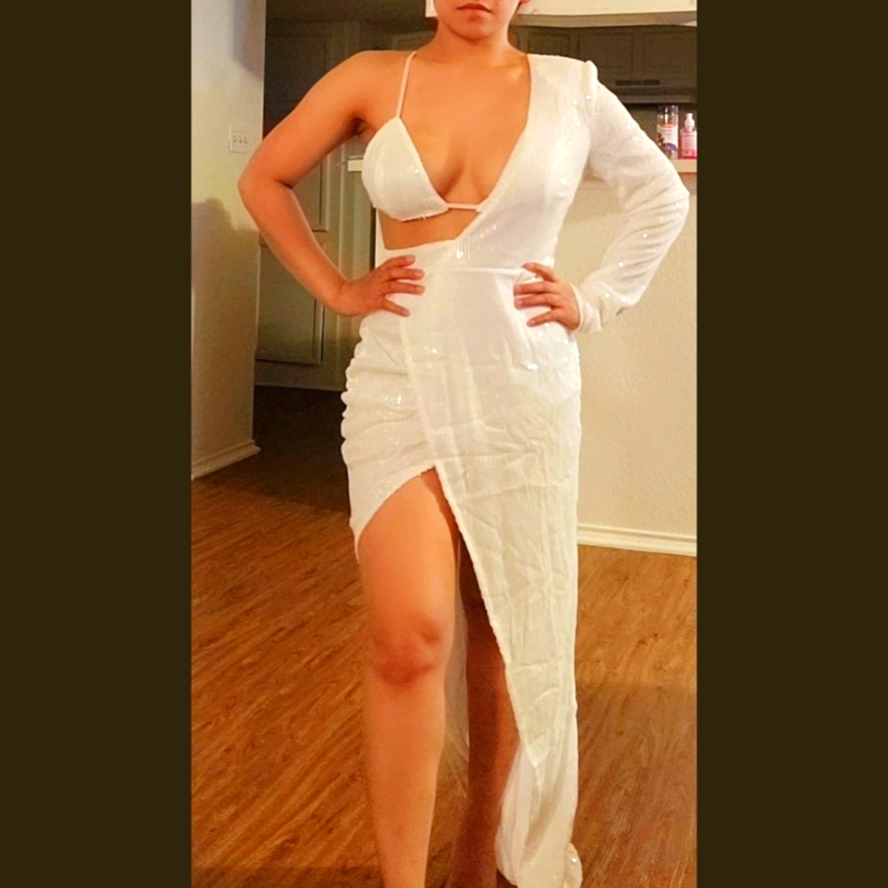 One Shoulder Sequin Dress